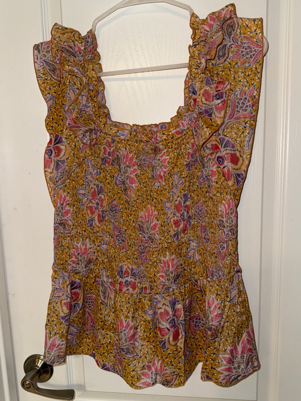 Nanette Lepore  Floral Smocked Ruffle Cami